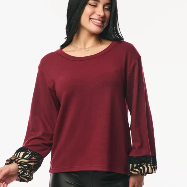 ΜΠΛΟΥΖΑ ΛΕΟΠΑΡ ΛΕΠΤΟΜΕΡΕΙΑ ΣΤΟ ΜΑΝΙΚΙ Μπορντό