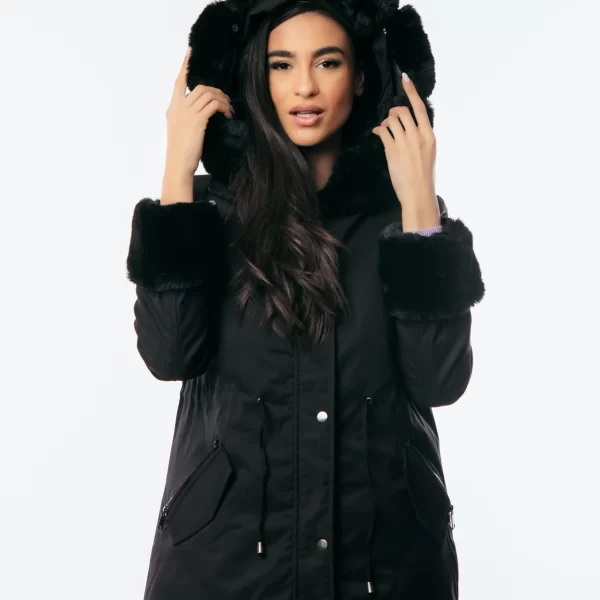 ΜΠΟΥΦΑΝ ΜΕ ΓΟΥΝΙΝΗ ΕΠΕΝΔΥΣΗ ΜΕ ΚΟΥΚΟΥΛΑ ΠΟΥ ΑΦΑΙΡΕΙΤΑΙ Μαύρο