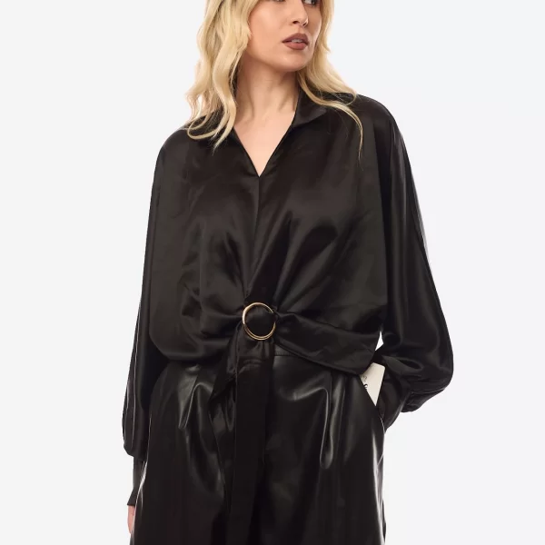 ΜΠΛΟΥΖΟΠΟΥΚΑΜΙΣΟ ΜΕ ΧΡΥΣΟ ΚΡΙΚΟ Μαύρο