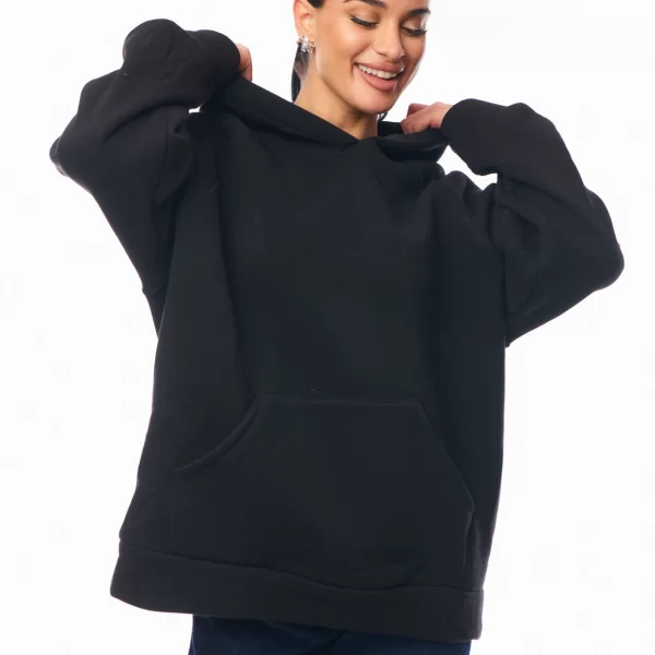 ΜΠΛΟΥΖΑ ΦΟΥΤΕΡ ΜΕ ΚΟΥΚΟΥΛΑ Μαύρο