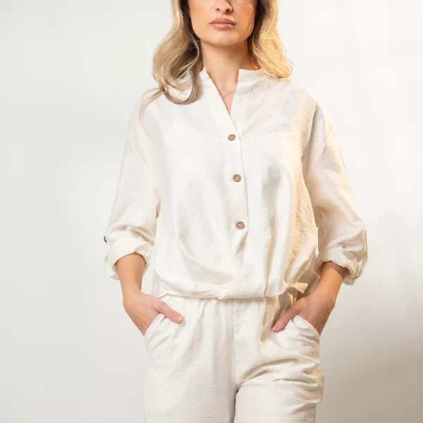 ΠΟΥΚΑΜΙΣΟ ΜΕ ΚΟΜΠΟ ΚΑΙ ΓΥΡΙΣΤΟ ΜΑΝΙΚΙ Εκρού