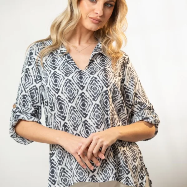 ΜΠΛΟΥΖΑ VE ΕΜΠΡΙΜΕ ΜΕ ΓΙΑΚΑ ΚΑΙ ΓΥΡΙΣΤΑ ΜΑΝΙΚΙΑ Γκρι