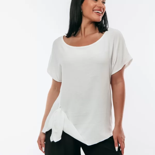 Boutique ΜΠΛΟΥΖΑ ΜΕ ΔΕΣΙΜΟ ΣΤΟ ΠΛΑΙ Χακί