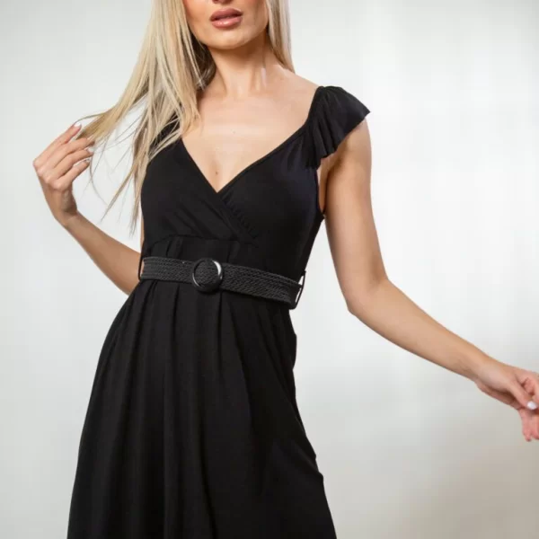 ΦΟΡΕΜΑ AMANIKO ΚΟΝΤΟ ΚΡΟΥΑΖΕ ΜΕ ΖΩΝΗ Μαύρο