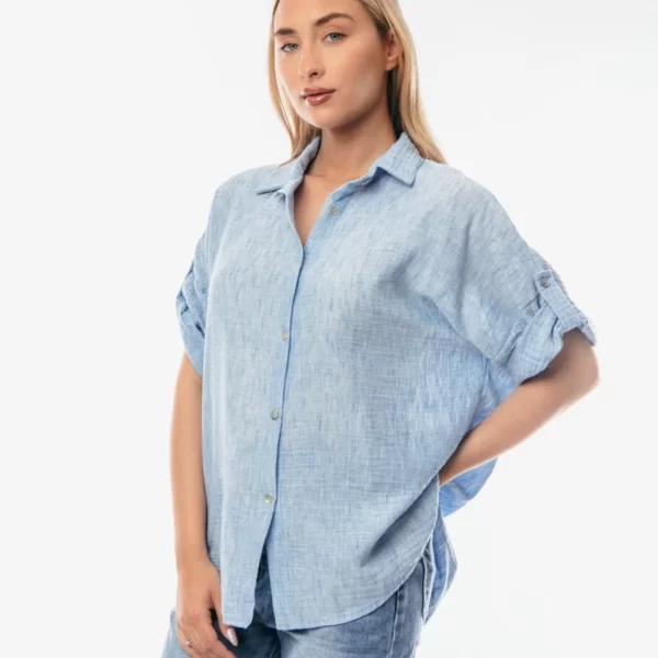 ΠΟΥΚΑΜΙΣΟ ΜΕ ΓΥΡΙΣΤΟ ΜΑΝΙΚΙ Σιέλ