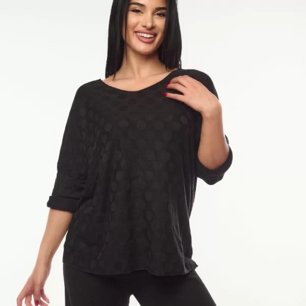 ΜΠΛΟΥΖΑ ΜΕ ΠΟΥΑ ΑΝΑΓΛΥΦΟ ΣΧΕΔΙΟ ΜΑΥΡΗ Μαύρο