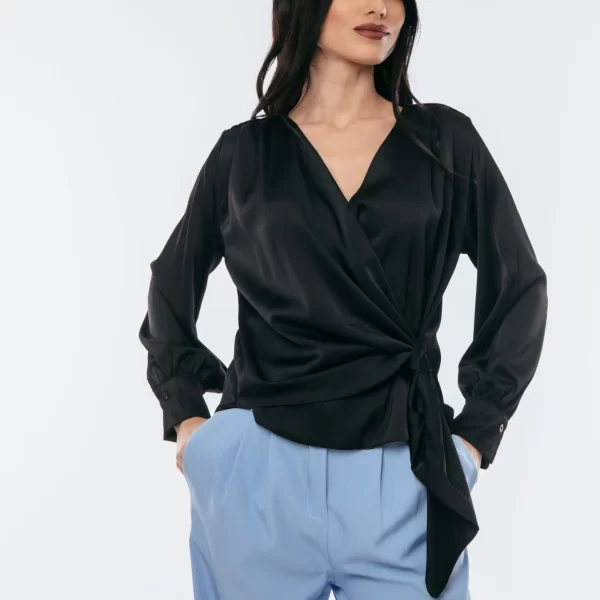 ΜΠΛΟΥΖΑ ΣΑΤΕΝ ΜΕ ΔΕΣΙΜΟ ΜΑΥΡΗ Μαύρο