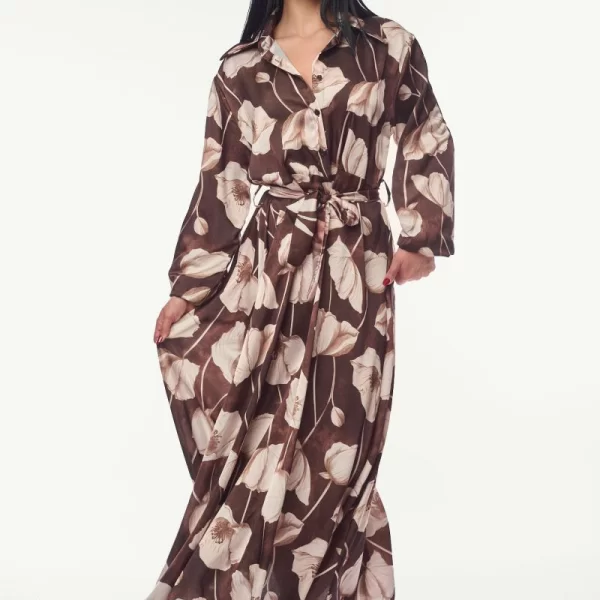 ΦΟΡΕΜΑ FLORAL MAXI Καφέ