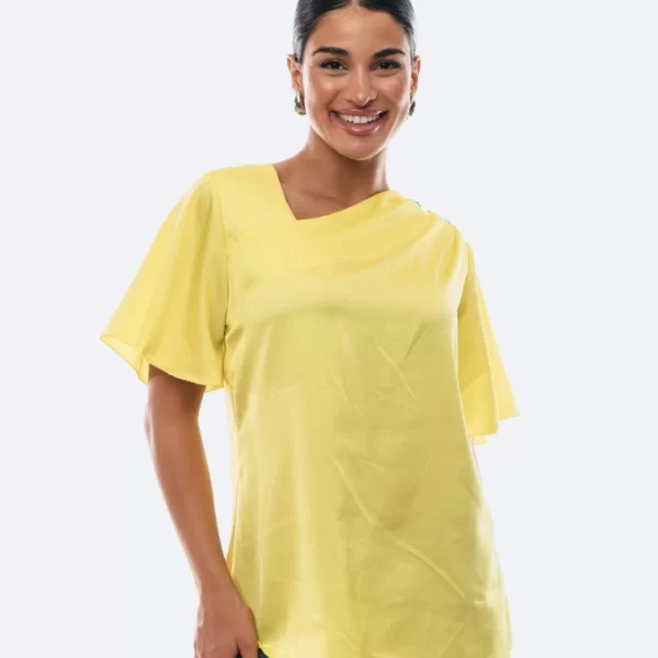 ΜΠΛΟΥΖΑ ΣΑΤΕΝ ΜΕ ΧΡΥΣΑ ΚΟΥΜΠΙΑ Κίτρινο