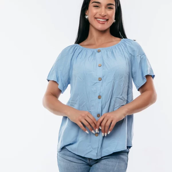 ΜΠΛΟΥΖΑ ΜΕ ΛΑΣΤΙΧΟ ΚΑΙ ΚΟΥΜΠΙΑ Σιέλ