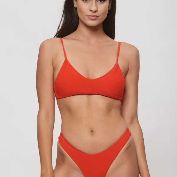 ΜΑΓΙΟ ΜΟΝΟΧΡΩΜΟ ΜΕ ΔΕΣΙΜΟ BIKINI Κόκκινο