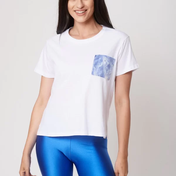 ΜΠΛΟΥΖΑ ΜΑΚΟ ΜΕ ΤΣΕΠΑΚΙ ΜΠΛΕ Ασπρο