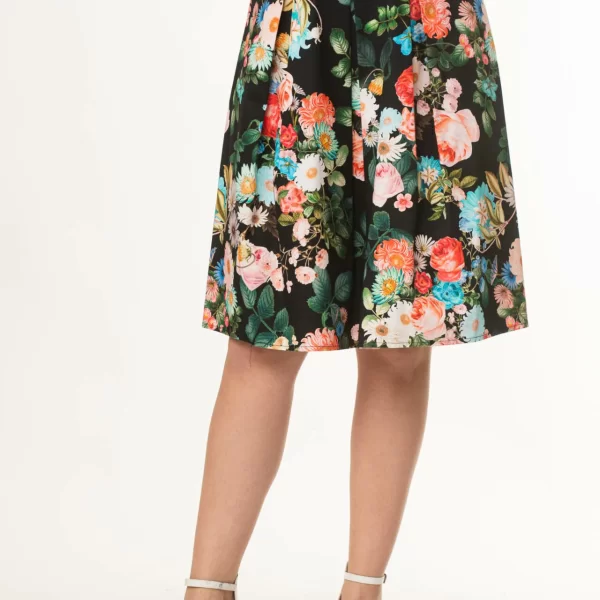 ΦΟΥΣΤΑ ΦΛΟΡΑΛ ΜΕ ΠΙΕΤΕΣ Εμπριμέ μαύρο