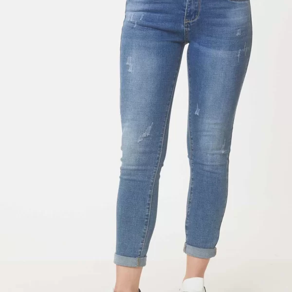 ΠΑΝΤΕΛΟΝΙ ΤΖΙΝ ΕΛΑΣΤΙΚΟ ΜΕ ΓΔΑΡΣΙΜΑΤΑ Μπλε