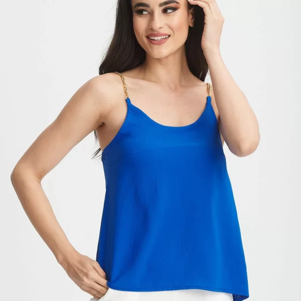 ΜΠΛΟΥΖΑ ΜΕ ΑΛΥΣΙΔΑ ΣΤΟΝ ΩΜΟ ΜΠΛΕ ΡΟΥΑ Μπλε ρουά