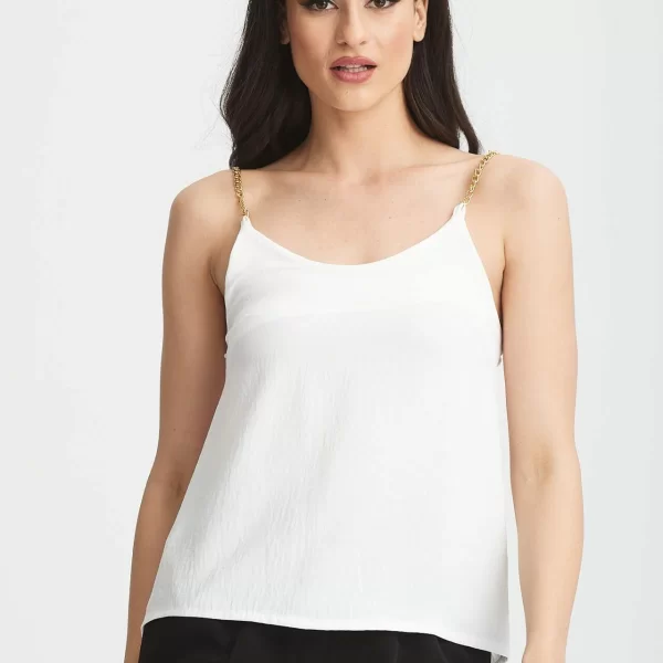 ΜΠΛΟΥΖΑ ΜΕ ΑΛΥΣΙΔΑ ΣΤΟΝ ΩΜΟ ΑΣΠΡΟ Ασπρο