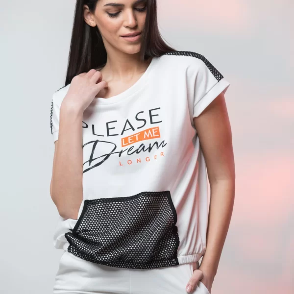 ΜΠΛΟΥΖΑ ΚΟΝΤΟ ΜΑΝΙΚΙ ΜΕ ΣΤΑΜΠΑ Ασπρο