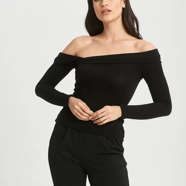 ΜΠΛΟΥΖΑ ΜΕ ΕΞΩ ΩΜΟΥΣ Mαύρο