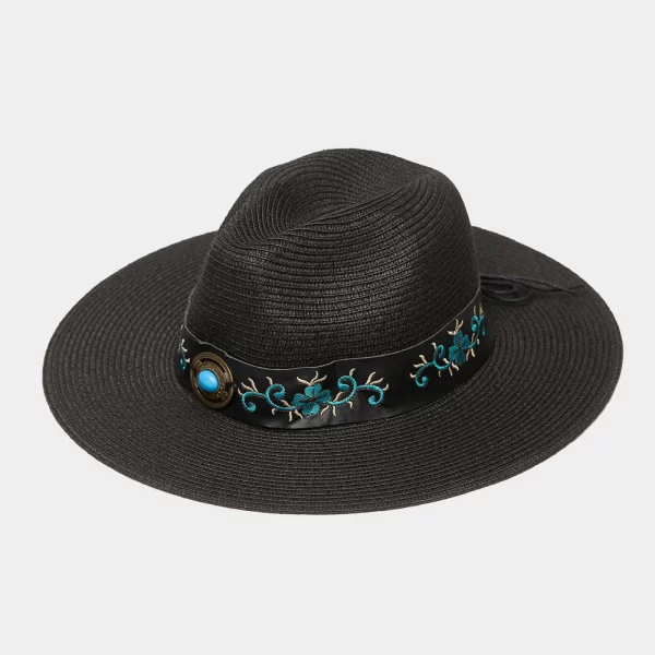 Black Panama w/ Boho Details Μαύρο