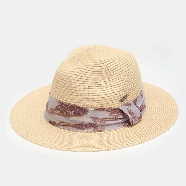 Beige Panama w/ purple bandanna Μπεζ