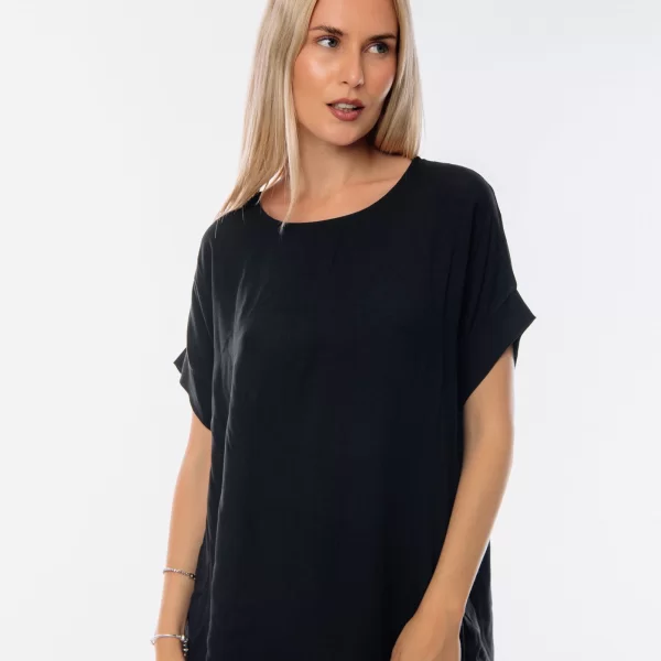 ΜΠΛΟΥΖΑ ΚΟΝΤΟΜΑΝΙΚΗ ΜΕ ΚΟΥΜΠΙΑ ΠΙΣΩ Μαύρο