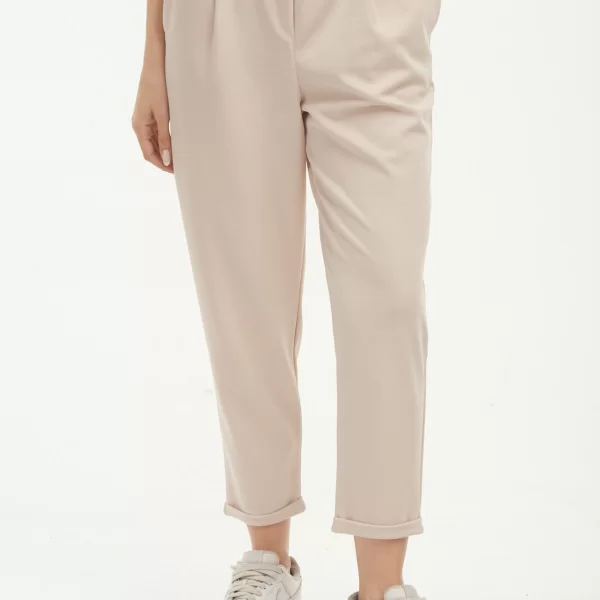 Boutique ΠΑΝΤΕΛΟΝΙ ΜΕ ΛΑΣΤΙΧΟ ΣΤΗΝ ΜΕΣΗ ΚΑΙ ΡΕΒΕΡ Μπεζ