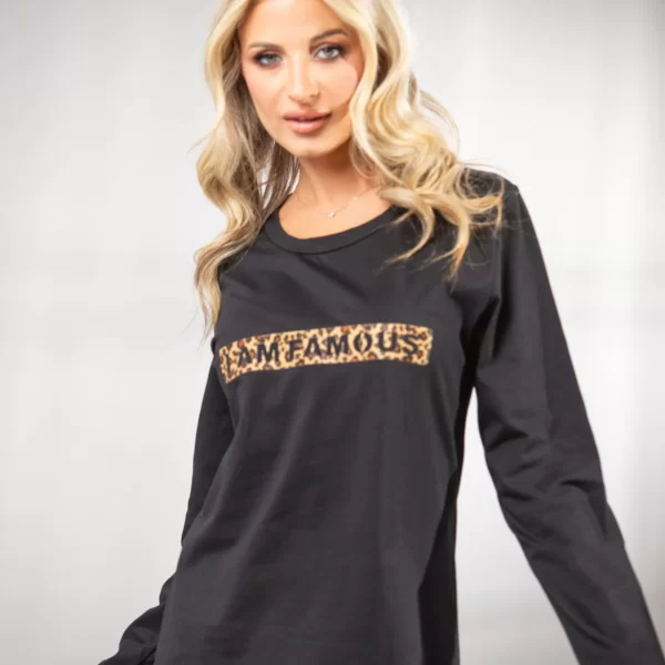 ΜΠΛΟΥΖΑ ΛΑΙΜΟΚΟΨΗ ΜΕ ΤΥΠΩΜΑ Μαύρο