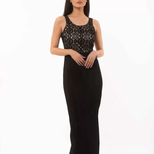 ΦΟΡΕΜΑ ΜΑΚΡΥ ΜΕ ΔΑΝΤΕΛΑ Mαύρο