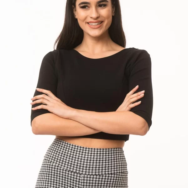 ΚΡΟΠ ΤΟΠ ΜΕ ΒΕ ΣΤΗΝ ΠΛΑΤΗ Mαύρο