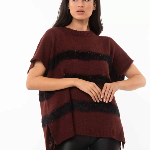 ΜΠΛΟΥΖΑ ΠΛΕΚΤΗ ΜΕ ΛΑΙΜΟΚΟΨΗ Μπορντό