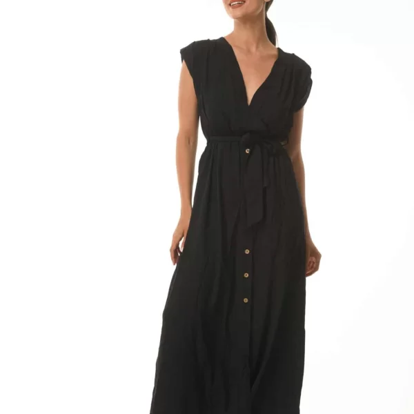 ΦΟΡΕΜΑ ΜΑΚΡΥ ΜΕ ΚΡΟΥΑΖΕ Μαύρο