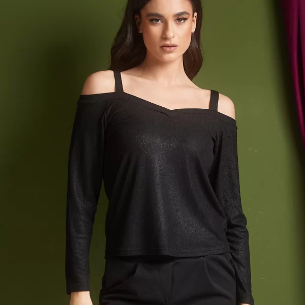 ΜΠΛΟΥΖΑ ΜΜ ΒΕ LUREX Μαύρο