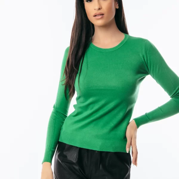 ΜΠΛΟΥΖΑ ΠΛΕΚΤΗ ΜΕ ΛΑΙΜΟΚΟΨΗ Πράσινο