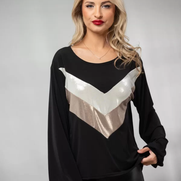 ΜΠΛΟΥΖΑ ΔΙΧΡΩΜΗ Μαύρο