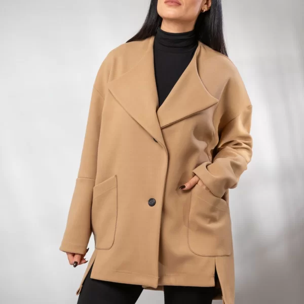 Boutique ΠΑΛΤΟ ΚΟΝΤΟ ΜΕ ΤΣΕΠΕΣ ΚΑΙ ΚΟΥΜΠΙΑ Γκρι