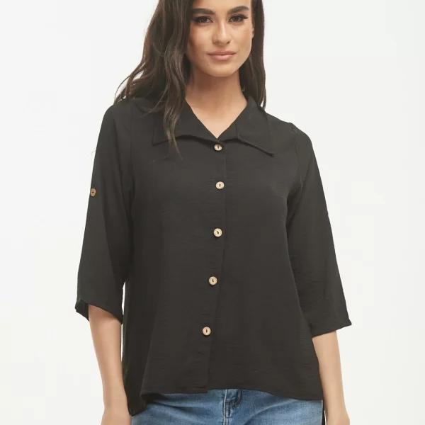 ΠΟΥΚΑΜΙΣΟ ΜΕ ΚΟΥΜΠΙΑ Μαύρο