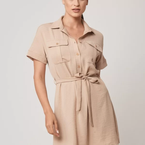 ΦΟΡΕΜΑ ΚΟΝΤΟ ΜΕ ΖΩΝΗ ΜΠΕΖ Μπεζ