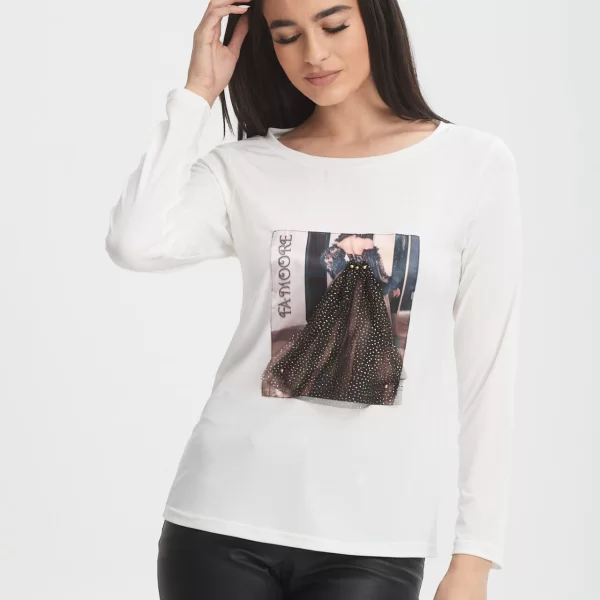 ΜΠΛΟΥΖΑ ΜΕ ΤΥΠΩΜΑ Ασπρο