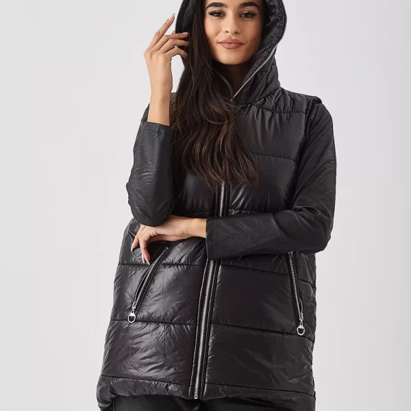 Kannelis ΑΜΑΝΙΚΟ ΜΠΟΥΦΑΝ ΜΑΚΡΥ ΜΕ ΚΟΥΚΟΥΛΑ ΜΑΥΡΟ Μαύρο