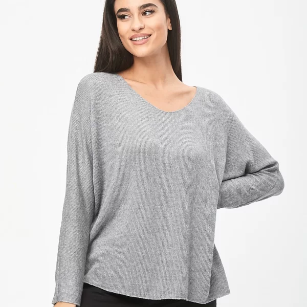 ΜΠΛΟΥΖΑ ΠΛΕΚΤΗ ΛΑΙΜΟΚΟΨΗ Γκρι