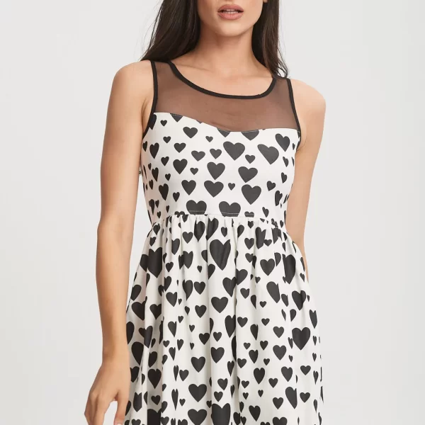 Comfuzio ΦΟΡΕΜΑ ΜΕ ΚΑΡΔΟΥΛΕΣ Ασπρο