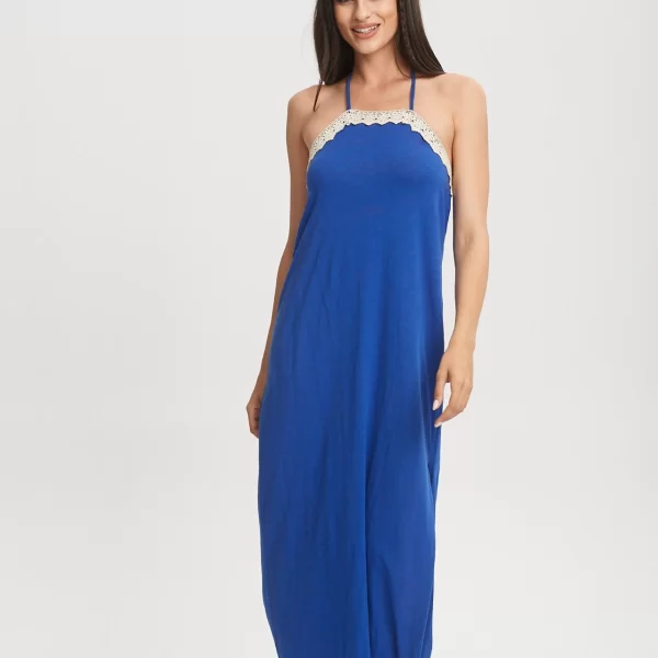 ΦΟΡΕΜΑ ΜΑΚΡΥ ΜΕ ΔΑΝΤΕΛΑ Μπλε ρουά