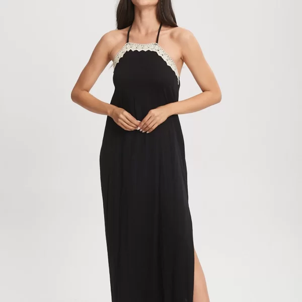 ΦΟΡΕΜΑ ΜΑΚΡΥ ΜΕ ΔΑΝΤΕΛΑ Μαύρο