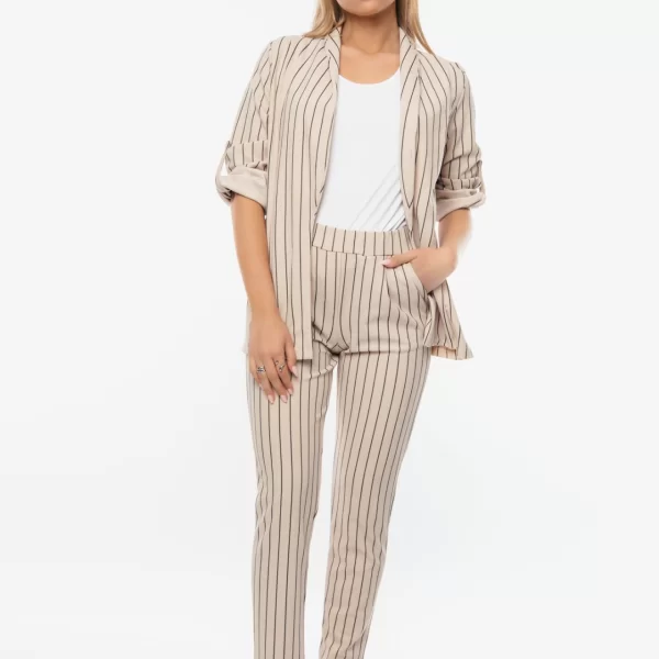 Boutique ΣΕΤ ΚΟΣΤΟΥΜΙ ΣΑΚΑΚΙ ΚΑΙ ΠΑΝΤΕΛΟΝΙ ΡΙΓΕ Μπεζ