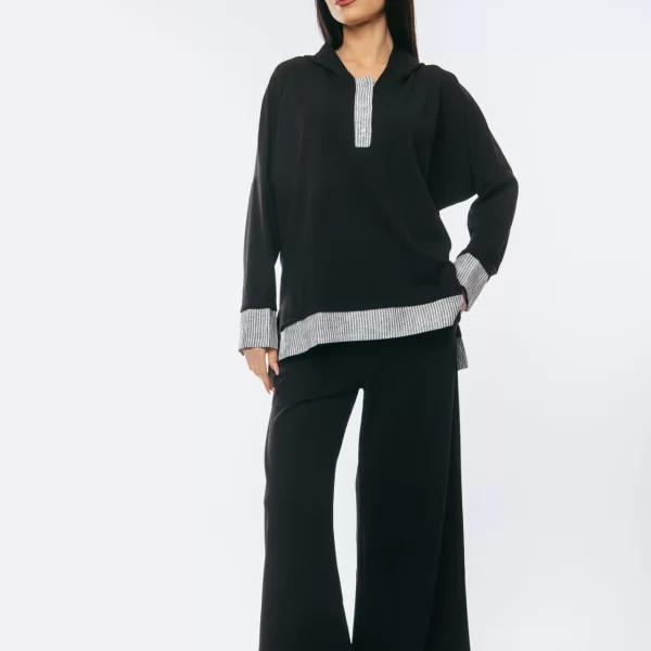 ECSTASY ΣΕΤ ΜΠΛΟΥΖΑ ΜΕ ΠΑΝΤΕΛΟΝΑ Μαύρο