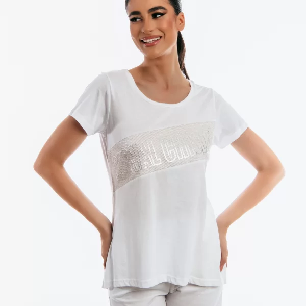 ΜΠΛΟΥΖΑ ΚΟΝΤΟΜΑΝΙΚΗ ΜΕ ΔΙΧΤΥ ΜΠΡΟΣΤΑ Ασπρο