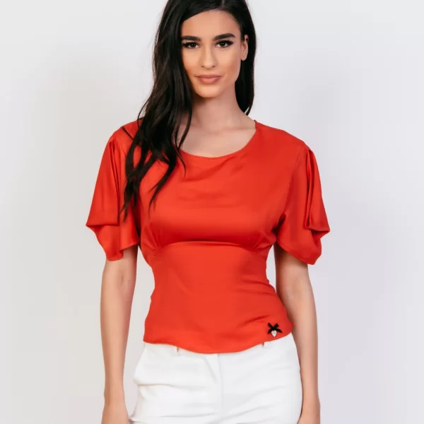 ΜΠΛΟΥΖΑ ΚΟΝΤΟ ΜΑΝΙΚΙ ΜΕ ΔΕΣΙΜΟ Πορτοκαλί