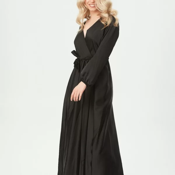 DRESS UP ΦΟΡΕΜΑ ΜΑΚΡΥ ΣΑΤΕΝ ΜΑΥΡΟ Μαύρο