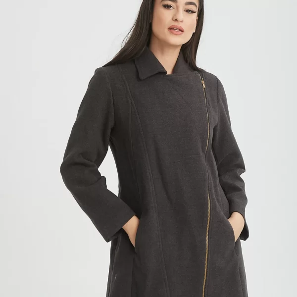 ΗΜΙΠΑΛΤΟ ΜΕ ΓΙΑΚΑ Γκρι