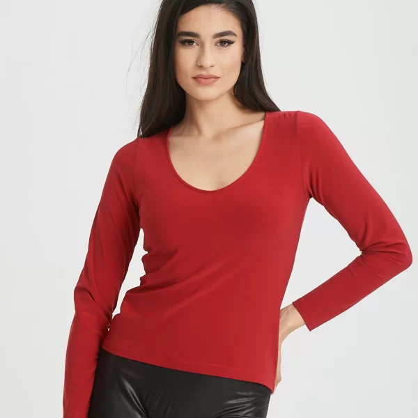 ΜΠΛΟΥΖΑ ΜΕ ΛΑΙΜΟΚΟΨΗ Κοκκινο